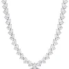 Lab Created Pear-Shaped White Sapphire Necklace In Sterling Silver