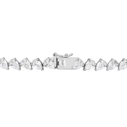 Lab Created Pear-Shaped White Sapphire Necklace In Sterling Silver