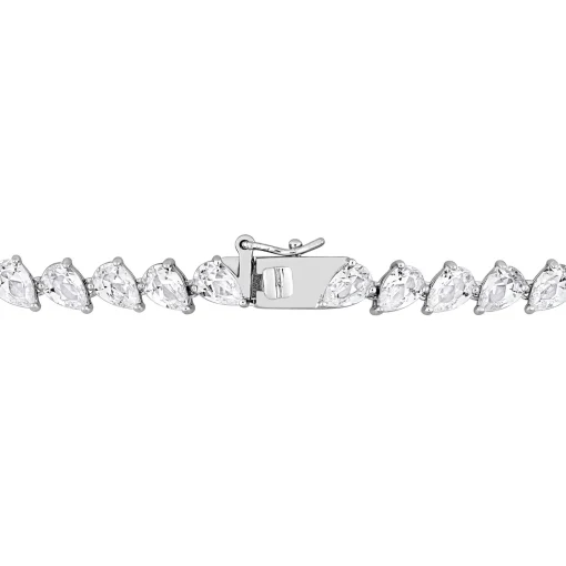 Lab Created Pear-Shaped White Sapphire Necklace In Sterling Silver