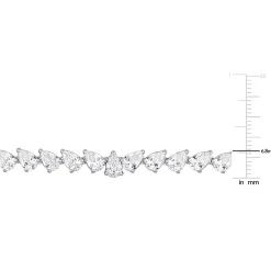 Lab Created Pear-Shaped White Sapphire Necklace In Sterling Silver
