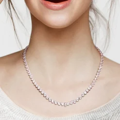 Lab Created Pear-Shaped White Sapphire Necklace In Sterling Silver