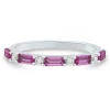 Lab Created Pink Sapphire Stack Band In Sterling Silver
