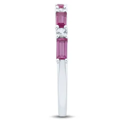 Lab Created Pink Sapphire Stack Band In Sterling Silver