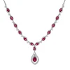 Lab Created Ruby & Lab Created White Sapphire Drop Pendant In Sterling Silver