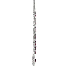 Lab Created Ruby & Lab Created White Sapphire Drop Pendant In Sterling Silver