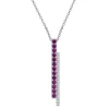 Lab Created Ruby & White Sapphire Pendant In Sterling Silver