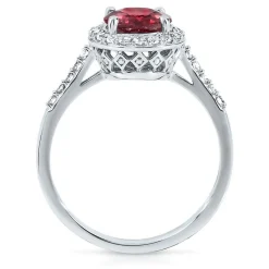 Lab Created Ruby & White Sapphire Ring In 10K White Gold