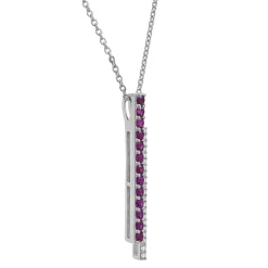 Lab Created Ruby & White Sapphire Pendant In Sterling Silver