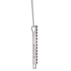 Lab Created Ruby & White Sapphire Pendant In Sterling Silver