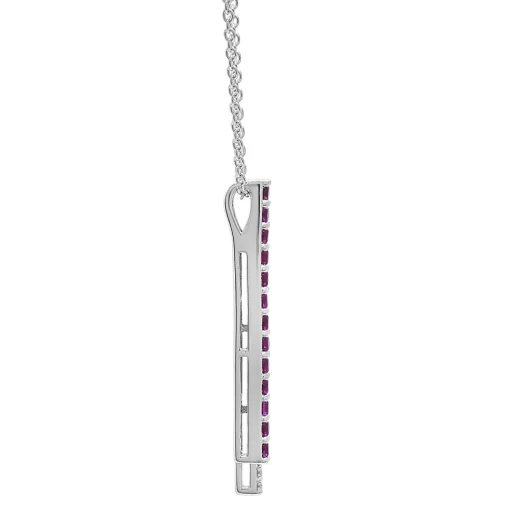 Lab Created Ruby & White Sapphire Pendant In Sterling Silver