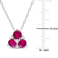 Lab Created Ruby And Lab Created White Sapphire Pendant In Sterling Silver