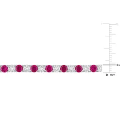 Lab Created Ruby And White Sapphire Necklace In Sterling Silver