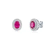 Lab Created Ruby Earrings With Lab Created White Sapphires In Sterling Silver