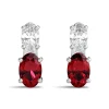 Lab Created Ruby Earrings With Lab Created White Sapphires In Sterling Silver