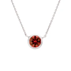 Lab Created Ruby Pendant With Bezel Setting In 10K White Gold