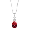 Lab Created Ruby Pendant With Lab Created White Sapphires In Sterling Silver