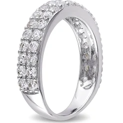 Lab Created Sapphire Band In Sterling Silver