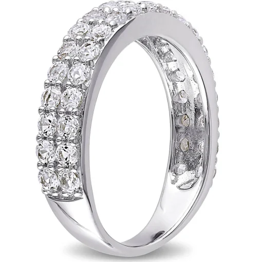 Lab Created Sapphire Band In Sterling Silver