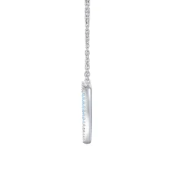 Lab Created Turquoise And Diamond Heart Necklace In Sterling Silver (1/4 Ct. Tw.)