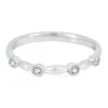 Lab Created White Sapphire Stack Ring In Sterling Silver
