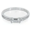 Lab Created White Sapphire Stack Ring In Sterling Silver