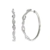 Lab Created White Sapphire Hoop Earrings In Sterling Silver