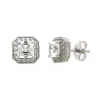Lab Created White Sapphire Stud Earrings In Sterling Silver