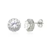 Lab Created White Sapphire Stud Earrings In Sterling Silver