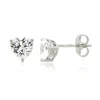 Lab Created White Sapphire Heart Stud Earrings In Sterling Silver