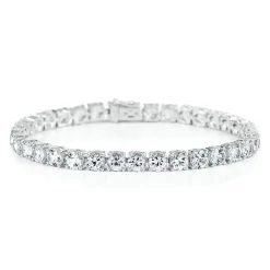 Lab Created White Sapphire Bracelet In Sterling Silver