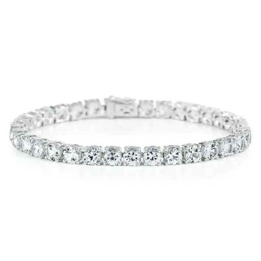 Lab Created White Sapphire Bracelet In Sterling Silver