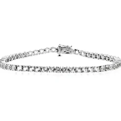 Lab Created White Sapphire Bracelet In Sterling Silver