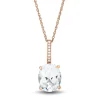 Lab Created White Sapphire Pendant In 10K Rose Gold