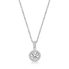 Lab Created White Sapphire & 1/10 Ct. Tw. Diamond Pendant In Sterling Silver