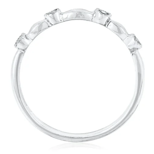 Lab Created White Sapphire Stack Ring In Sterling Silver