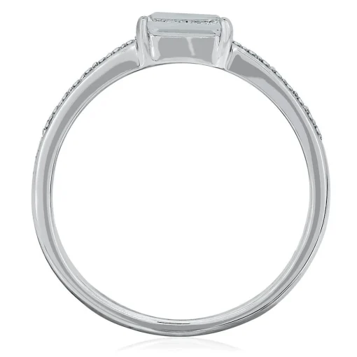 Lab Created White Sapphire Stack Ring In Sterling Silver