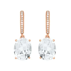 Lab Created White Sapphire Drop Earrings In 10K Rose Gold