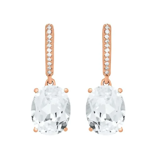 Lab Created White Sapphire Drop Earrings In 10K Rose Gold