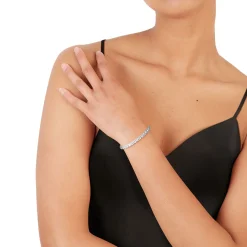 Lab Created White Sapphire Bracelet In Sterling Silver