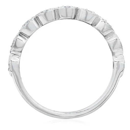 Lab Created White Sapphire Twist Stack Ring In Sterling Silver