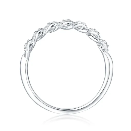 Lab Created White Sapphire Twist Ring In Sterling Silver