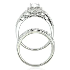 Lab Created White Sapphire Ring Set In Sterling Silver