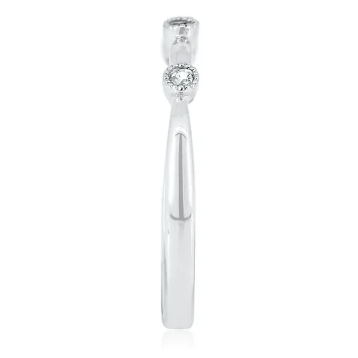 Lab Created White Sapphire Stack Ring In Sterling Silver