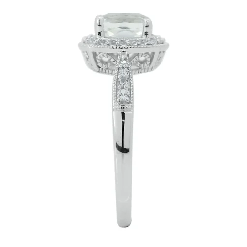 Lab Created White Sapphire Ring In Sterling Silver