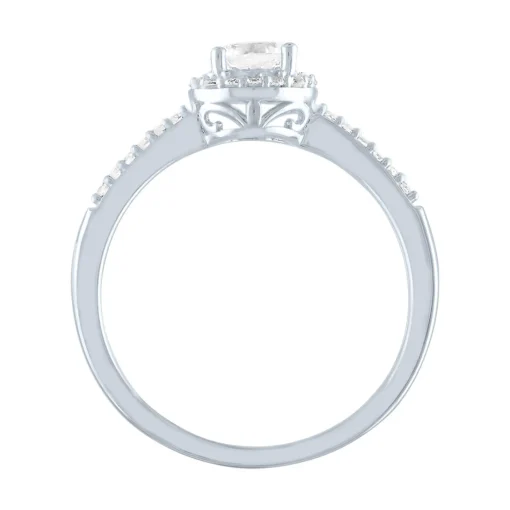 Lab Created White Sapphire Ring In Sterling Silver