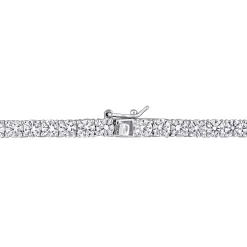 Lab Created White Sapphire Tennis Necklace In Sterling Silver