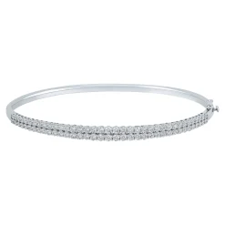 Lab Grown Diamond Bangle Bracelet In 14K White Gold (2 Ct. Tw.)