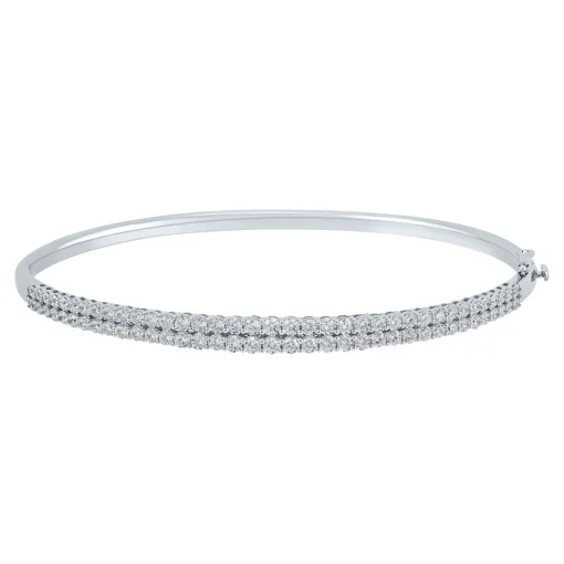 Lab Grown Diamond Bangle Bracelet In 14K White Gold (2 Ct. Tw.)
