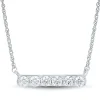 Lab Grown Diamond Bar Necklace In 14K White Gold (1/4 Ct. Tw.)
