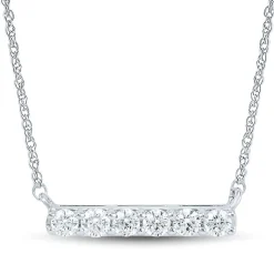 Lab Grown Diamond Bar Necklace In 14K White Gold (1/4 Ct. Tw.)
